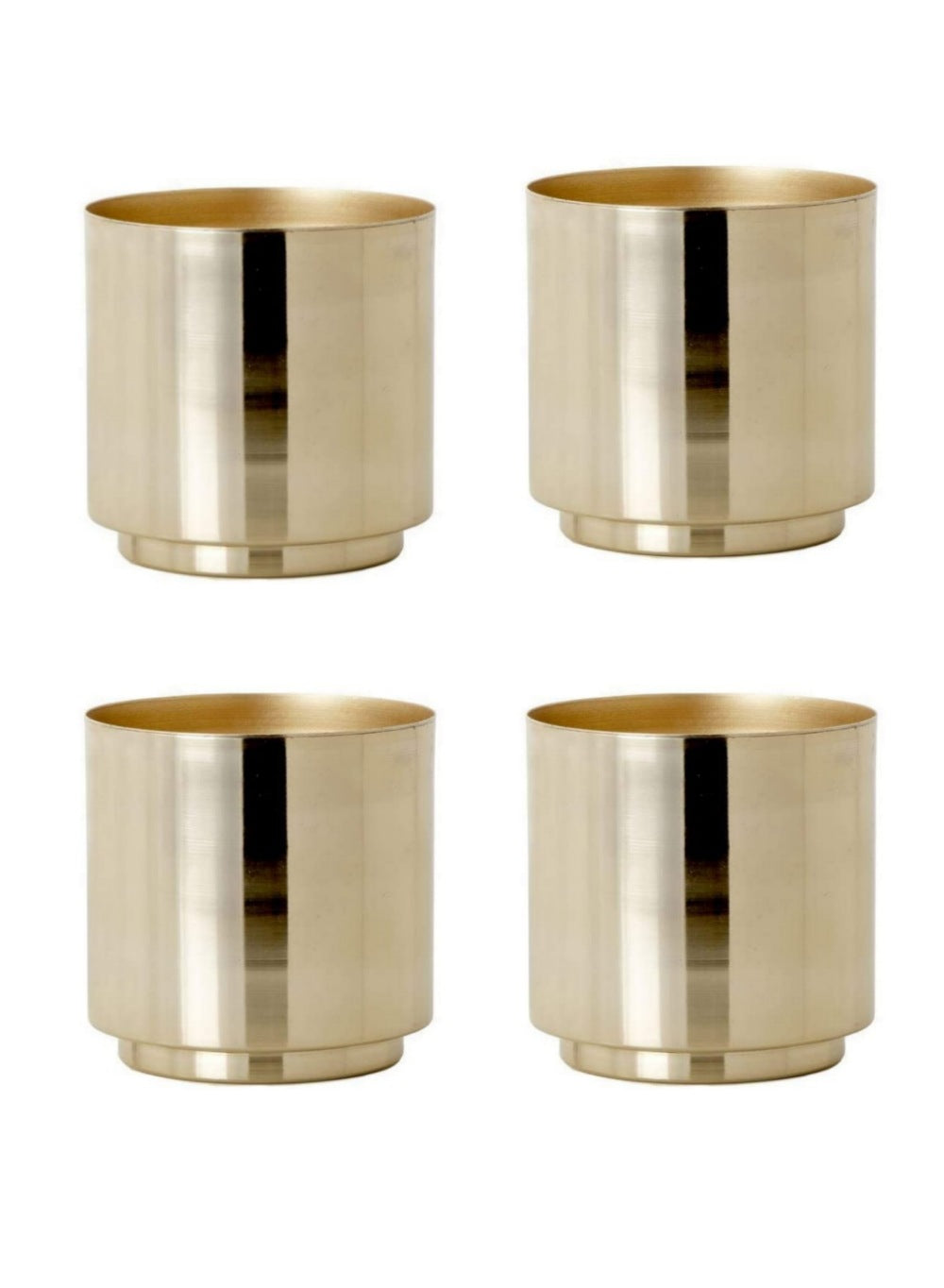 Shiny Gold Cylinder Vase, 5" Diameter and 5" Tall