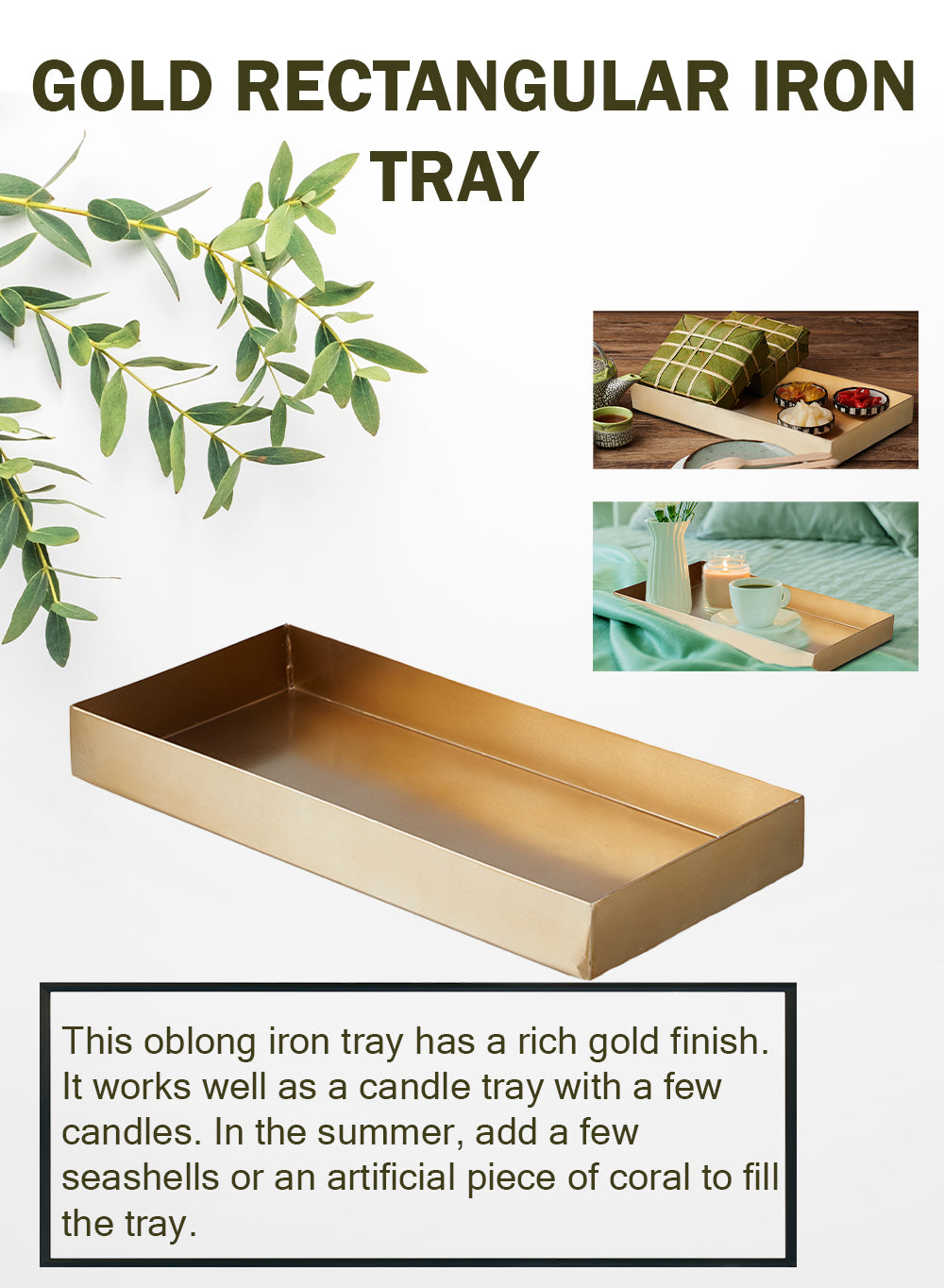 Gold Vanity Tray, Available in 3 Shapes