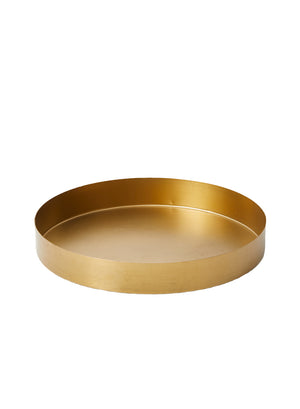 Serene Spaces Living Gold Iron Pillar Candle Tray, Available in 3 Shapes