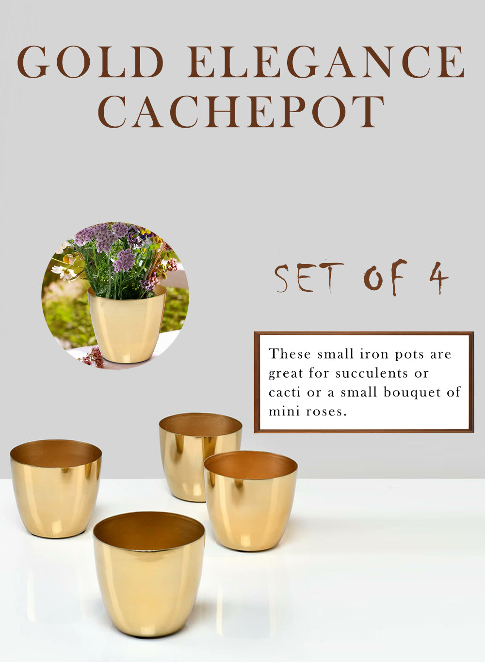 Metal Cachepot, in 3 Colors