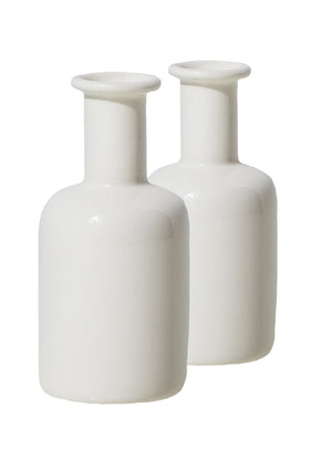 Serene Spaces Living Set of 2 Ceramic Bottle Bud Vase, 2.5" Diameter & 5.5" Tall