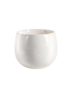 Serene Spaces Living White Ceramic Cup-Shaped Vase, Floral Bowl Vase, in 4 Sizes