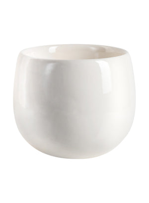 Serene Spaces Living White Ceramic Cup-Shaped Vase, Floral Bowl Vase, in 4 Sizes