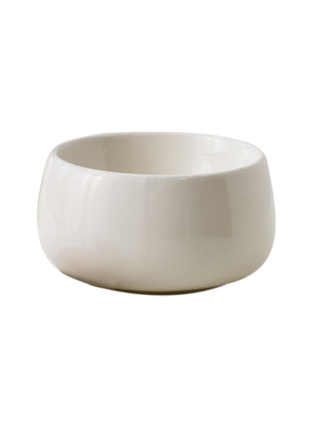 Glossy White Ceramic Bowl, Round Floral Vase, in 2 Sizes