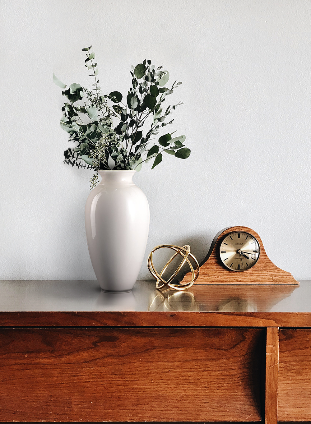 White Ceramic Urn Vase, In 3 Sizes