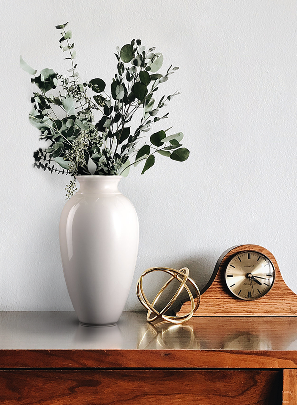 White Ceramic Urn Vase, In 3 Sizes