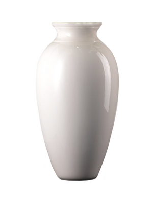 White Ceramic Urn Vase, In 2 Sizes