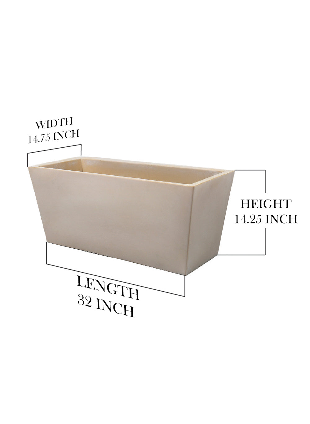 Vintage White Stone-Textured Planter Box, in 2 Sizes