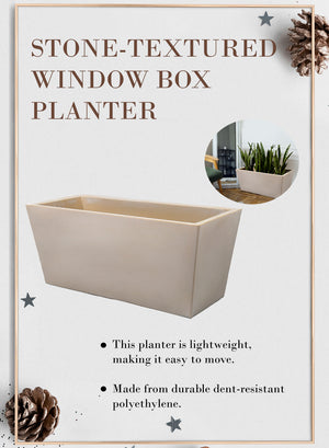 Vintage White Stone-Textured Planter Box, in 2 Sizes