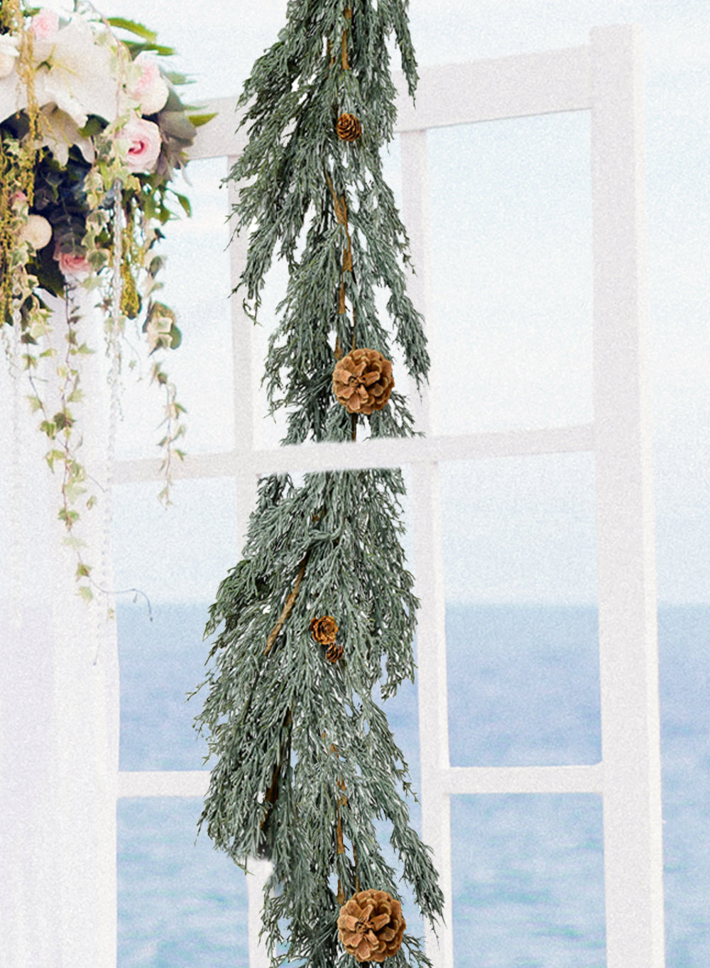 Artificial Cypress Garland With Pine Cones, In 2 Styles