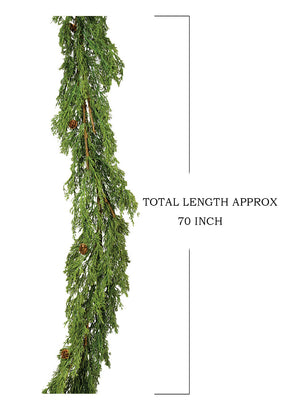 Artificial Cypress Garland With Pine Cones, In 2 Styles