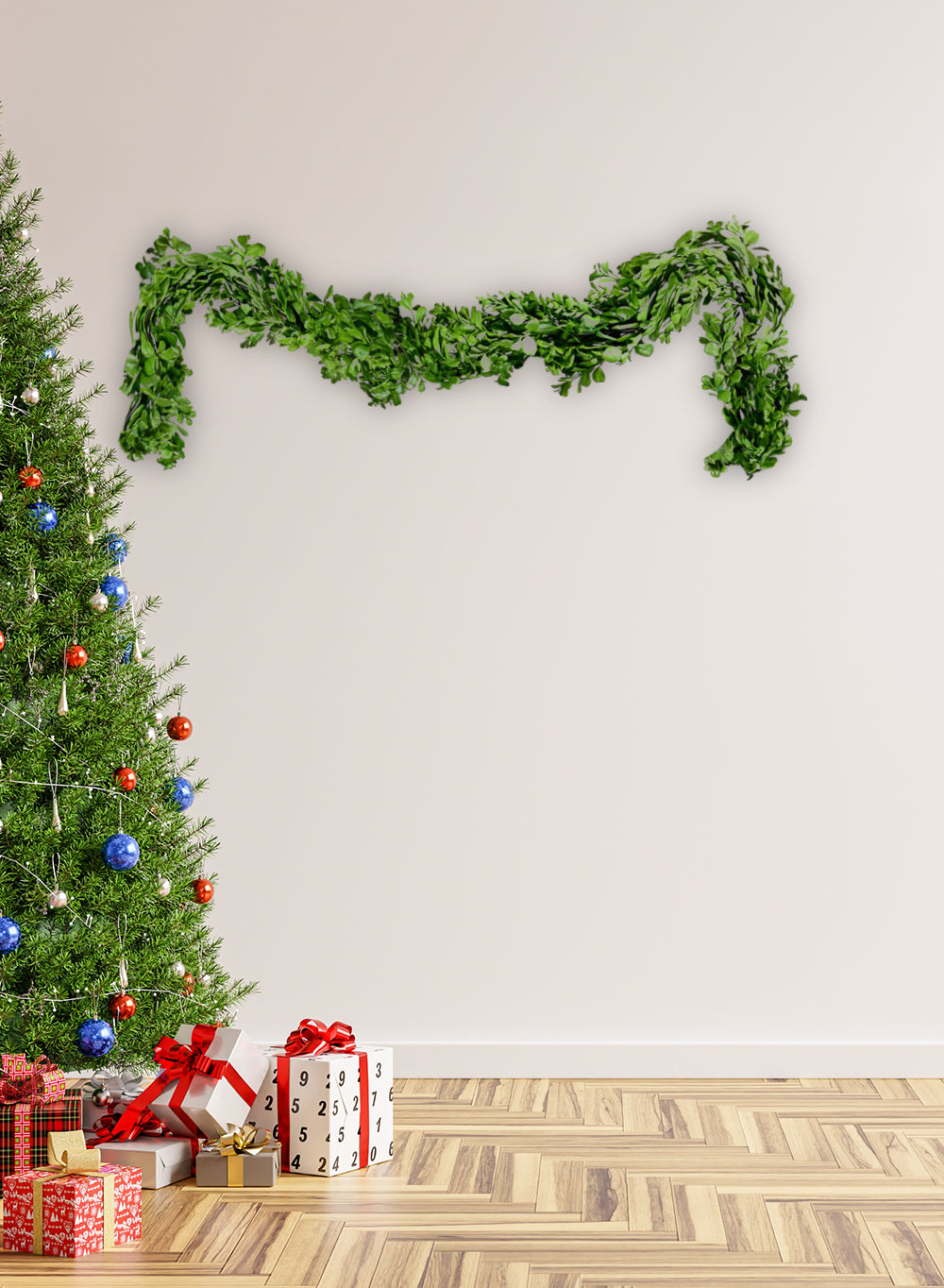 Artificial Green Boxwood Garland, 72" Long