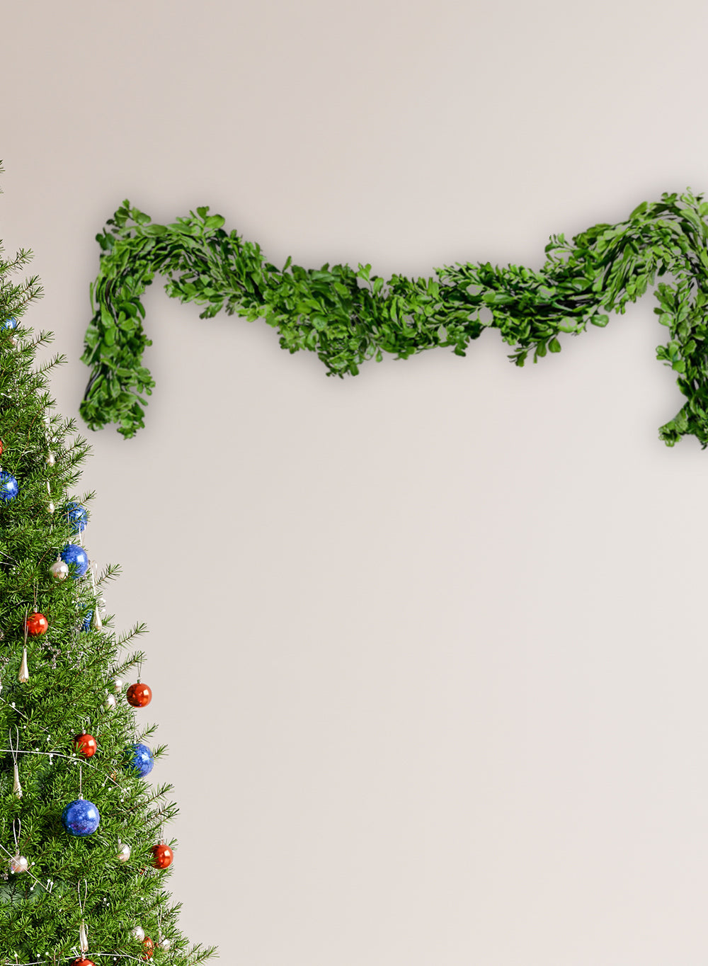 Artificial Green Boxwood Garland, 72" Long