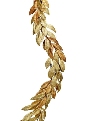 Artificial Glitter Leaf Garland, 72" Long, In 2 Colors