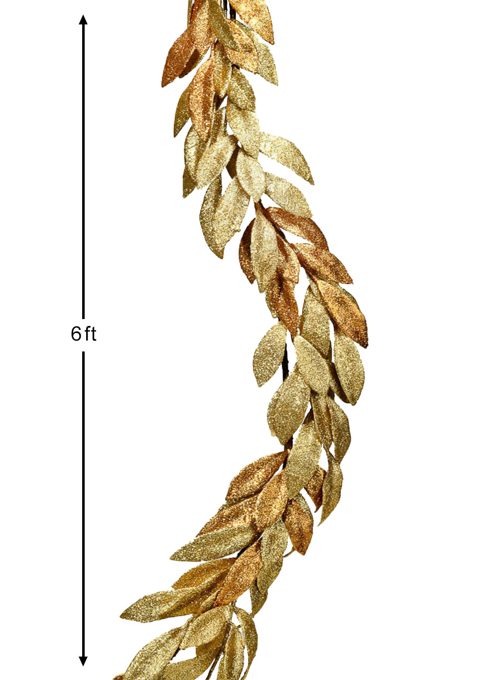 Artificial Glitter Leaf Garland, 72" Long, In 2 Colors