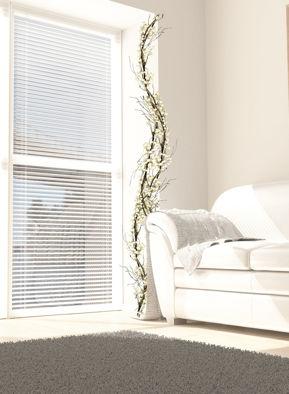 Artificial Whiteberry Garland, 72" Long