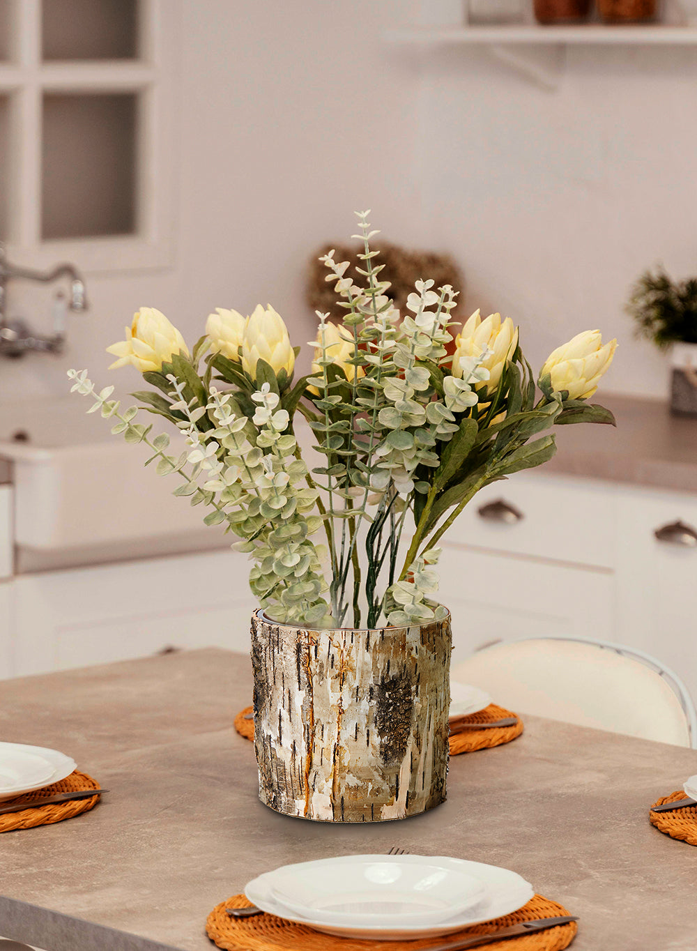 Birch Bark Glass Vase, in 5 Sizes