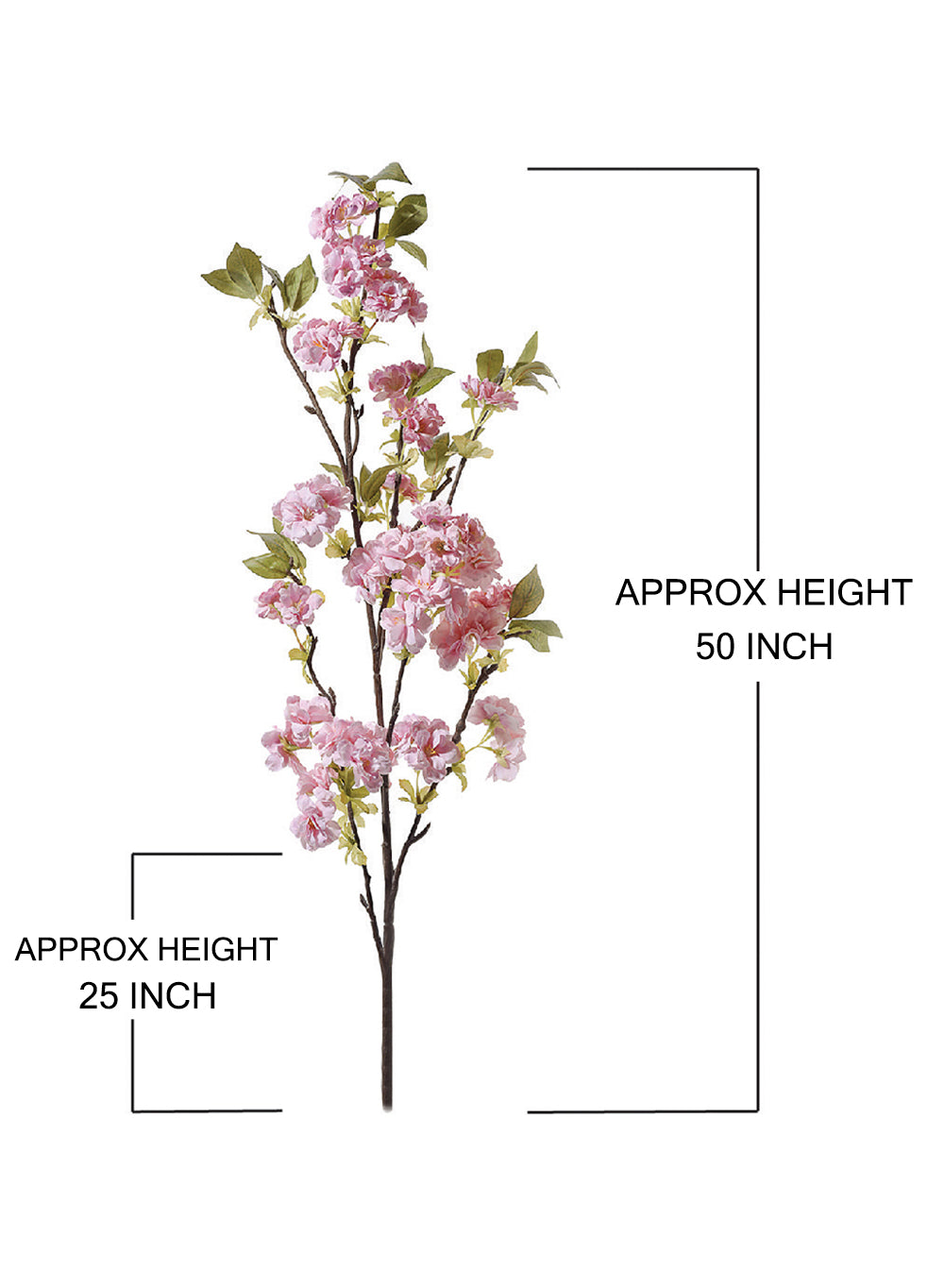 Faux Cherry Blossom Branches, Pink 50" Tall