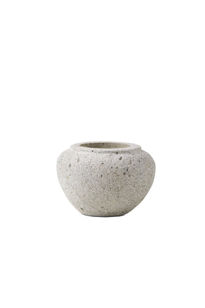 Serene Spaces Living Decorative Pumice Stone Fishbowl Vase, Unique Lava Rock Container, Measures 3.75" Tall and 5" Diameter, Sold Individually and as a Set of 2