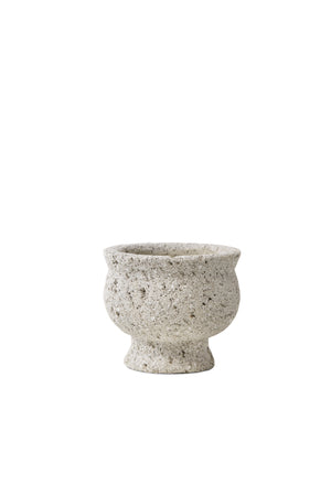 Serene Spaces Living Decorative Pumice Stone Compote, Unique Lava Rock Vase, Measures 4" Tall and 4.5" Diameter, Sold Individually and in Set of 2