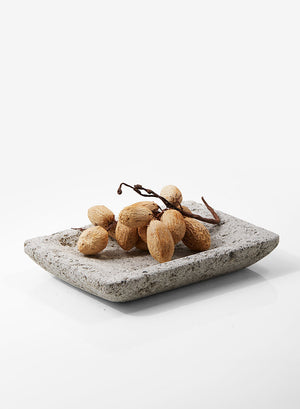 Serene Spaces Living Decorative Pumice Stone Dish, Unique Lava Rock Plate, Measures 8.5" Long, 6" Wide and 1.25" Tall, Sold Individually and Set of 2