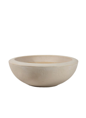 Vintage White Stone-Textured Bowl Vase, in 2 Sizes