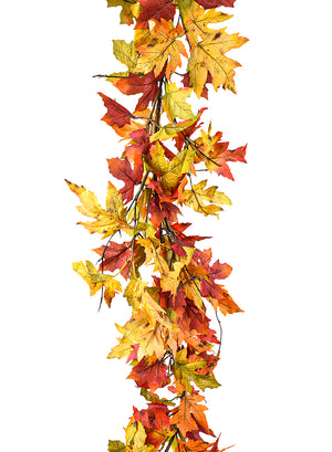 Natural-Looking Maple Leaf Garland, In 2 Colors