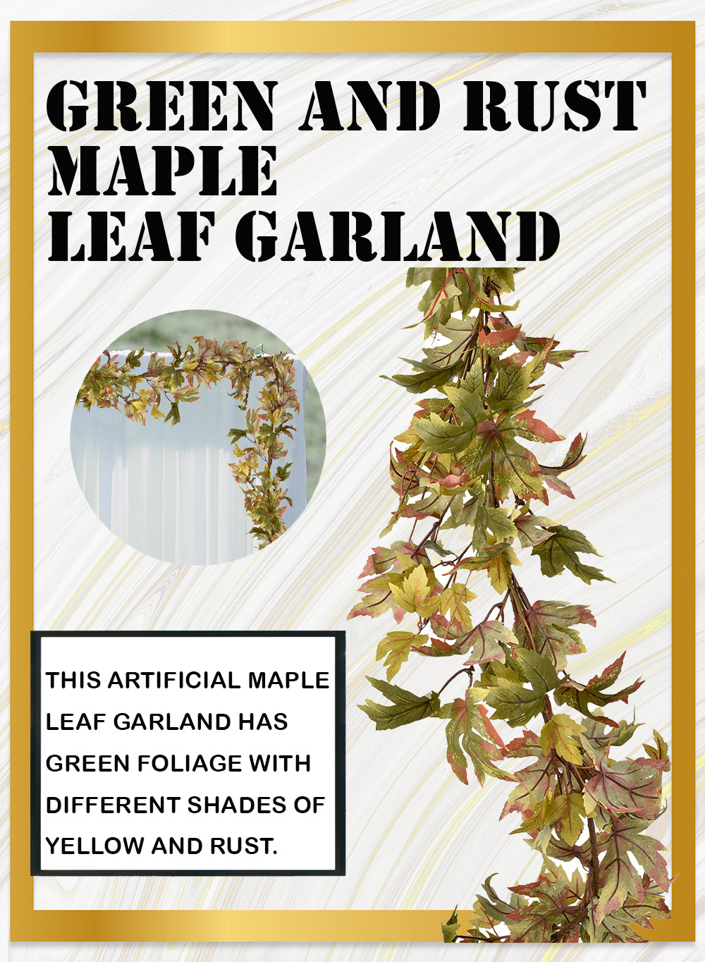 Natural-Looking Maple Leaf Garland, In 2 Colors