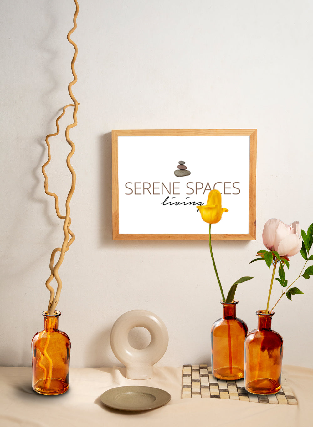 Serene Spaces Living Amber Medicine Bottle Bud Vases, Set of 48 - Antique Glass Bottles, 5.25" Tall & 2.5" in Diameter