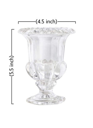 Victoria Glass Urn, 4.5" Diameter & 5.5" Tall, Set of 4