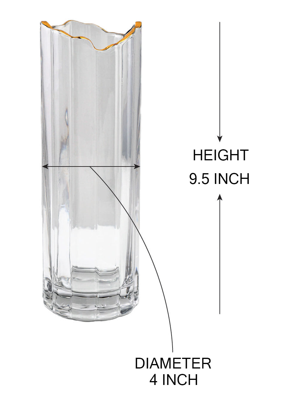 Waves Gold Rim Vase | Vases | Serene Spaces Living