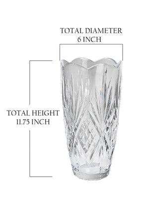 Classic Glass Cylinder Vase, 6" Diameter & 11.75" Tall