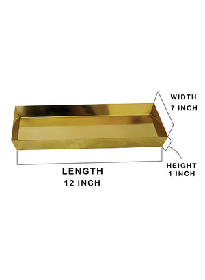 Gold Rectangle Tray, 12" L X 7" W X 1" H