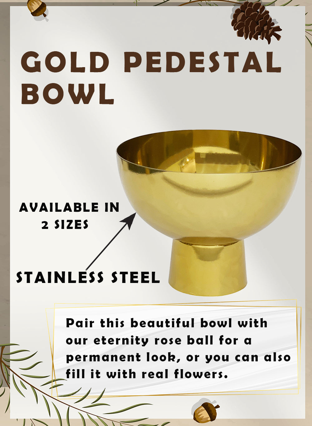 Gold Compote Bowl, in 2 Sizes