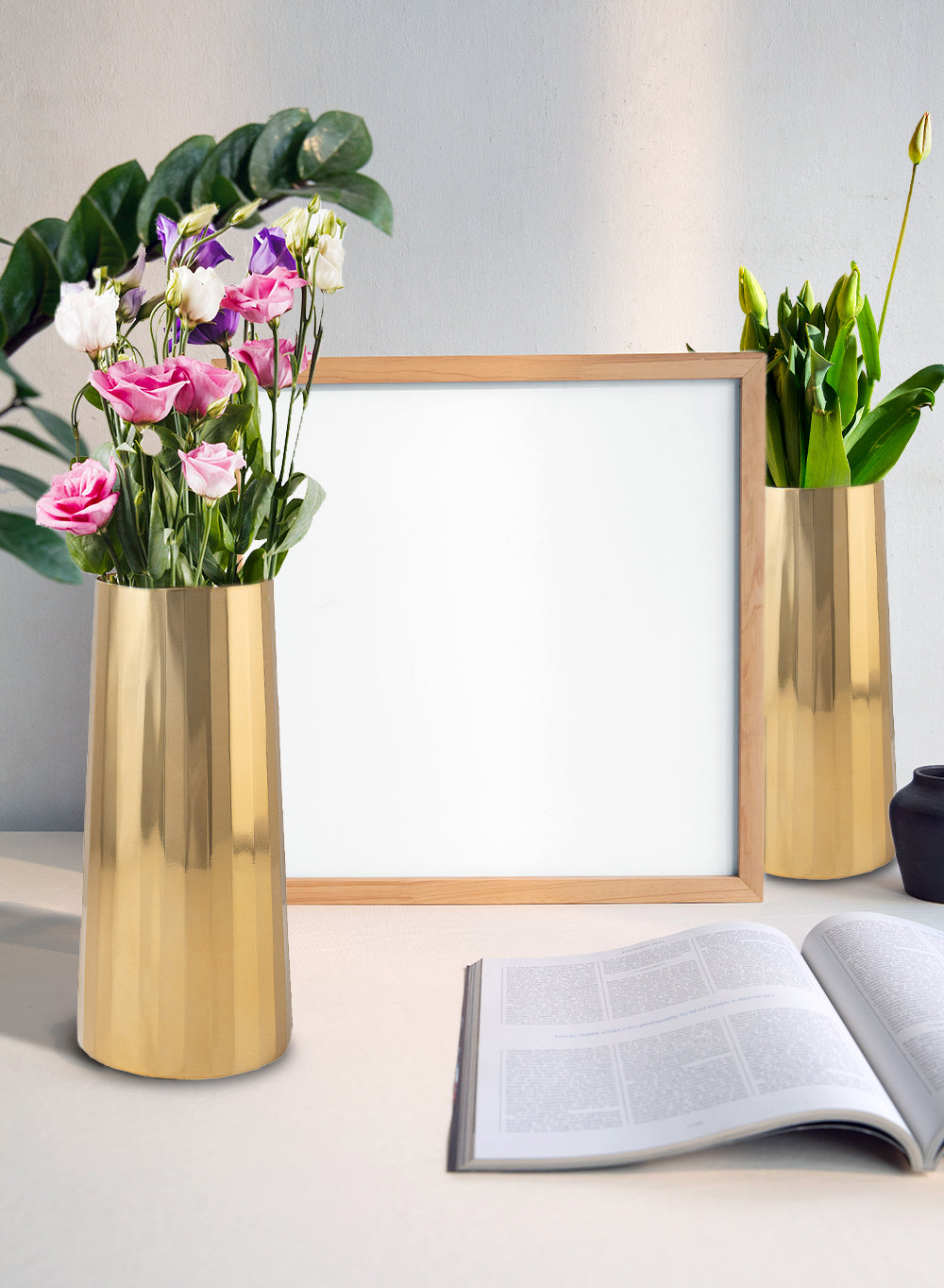 Metal Flower Vase, in 2 Colors & Sizes