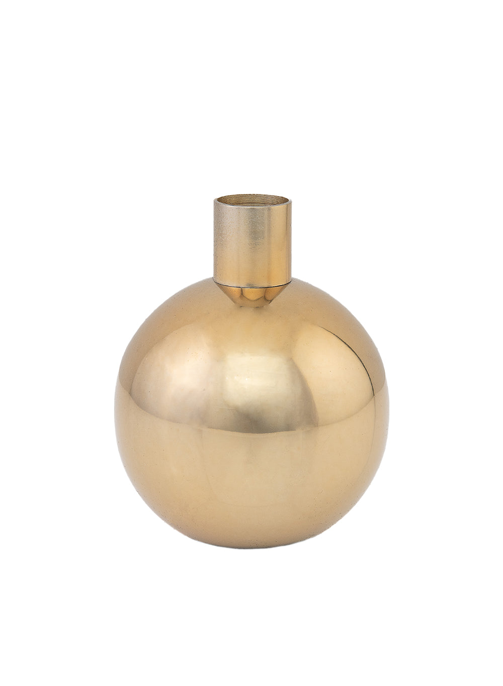 Shiny Gold Ball Bud Vase, 3.5" Diameter & 4.5" Tall