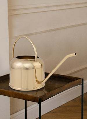 Gold Metal Watering Can, 14.75" Long, 4" Wide & 9" Tall