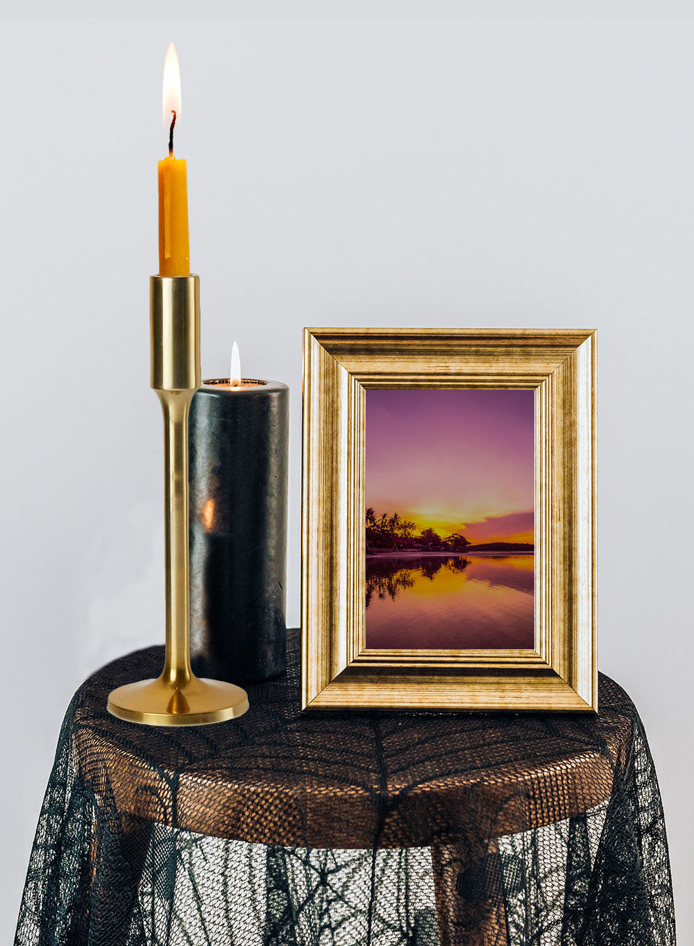 Sleek Gold Candlestick Holder, in 2 Sizes