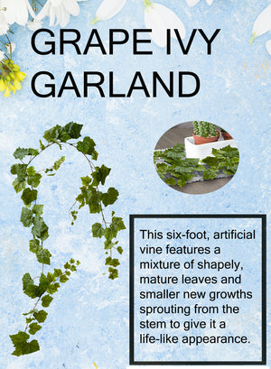 72" Artificial Silk Grape Ivy Garland, Pack of 6