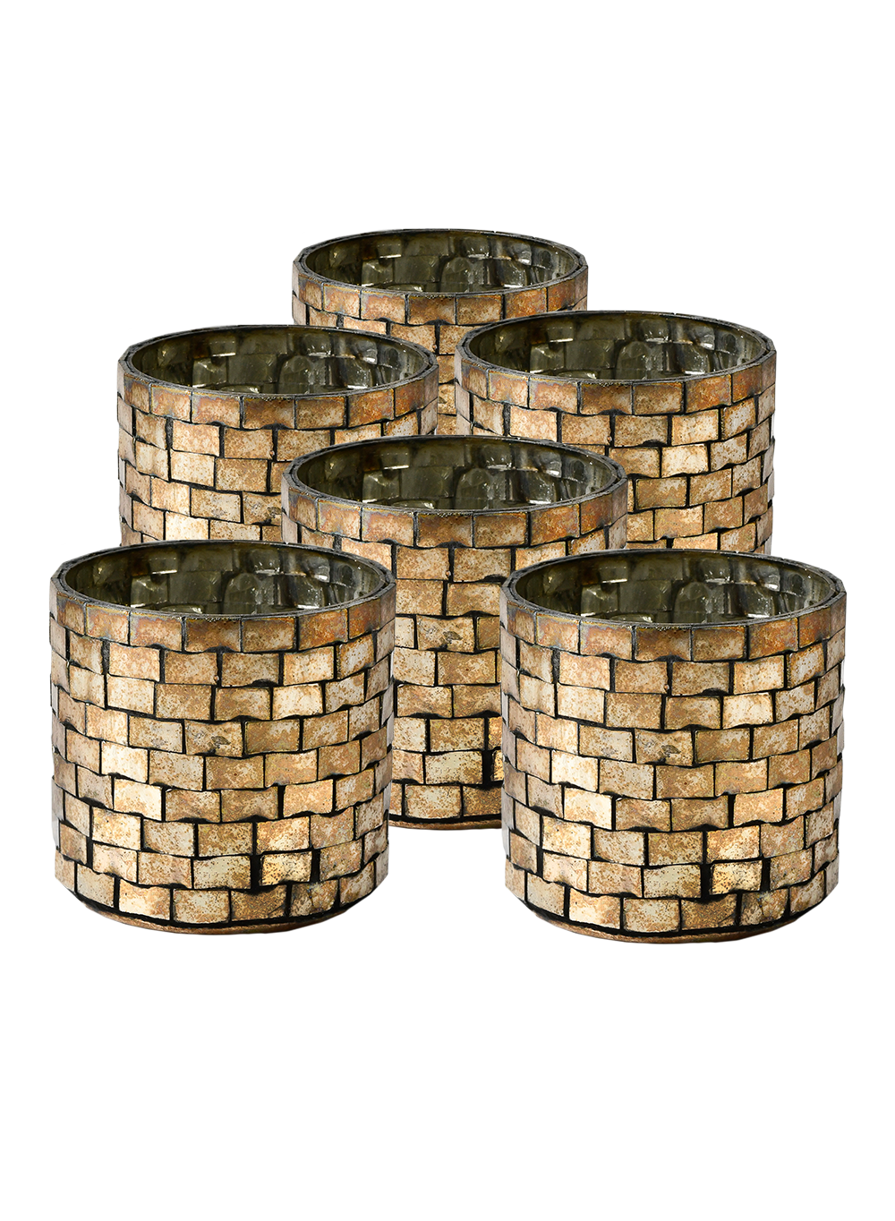 Vintage Mosaic Candleholder, Pack of 12