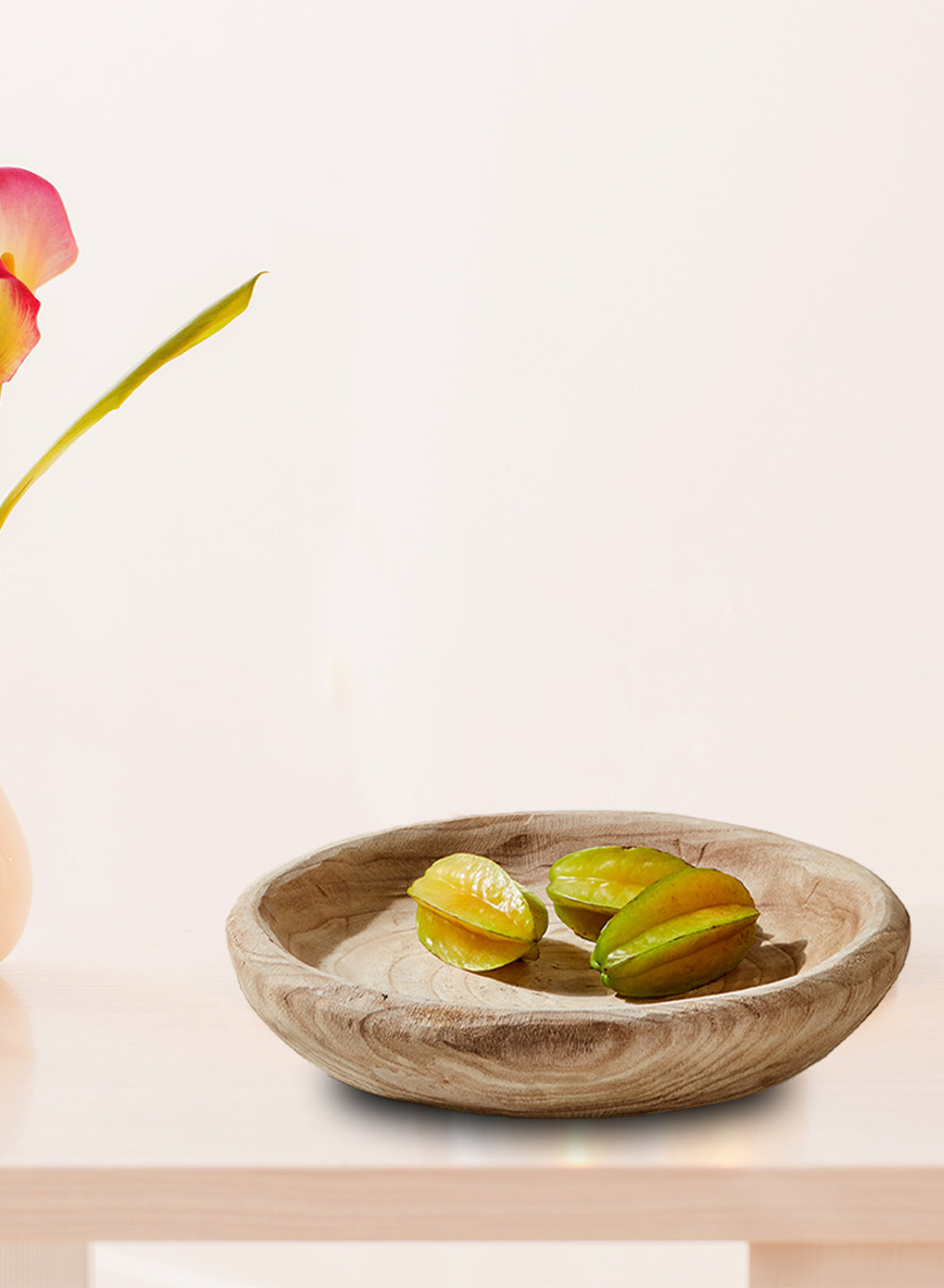 Round Decorative Paulownia Wood Tray, in 2 Sizes