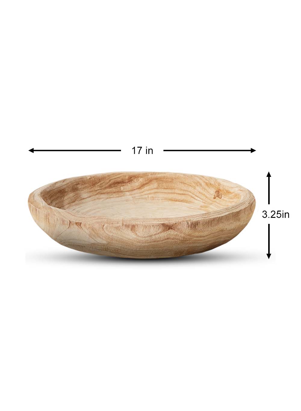 Round Decorative Paulownia Wood Tray, in 2 Sizes