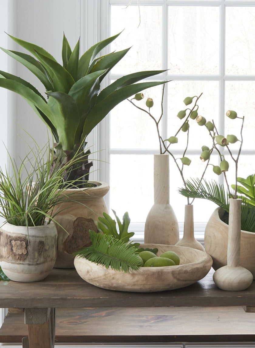 Round Decorative Paulownia Wood Tray, in 2 Sizes