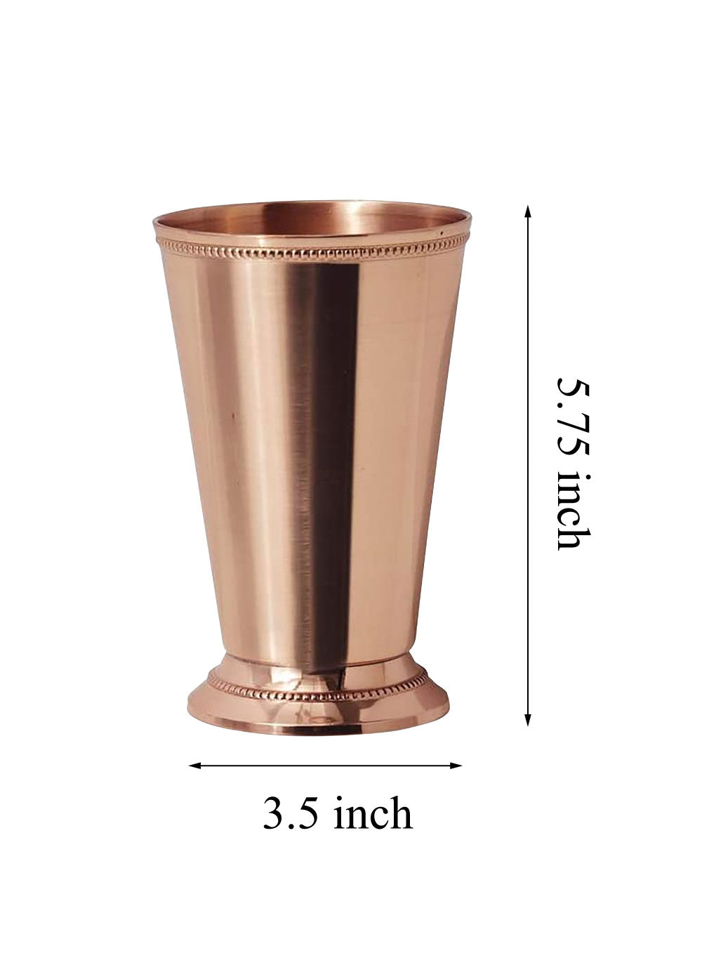 Serene Spaces Living Copper Plated Julep Cup Vase, Measures 5.75" Tall & 3.5" Diameter