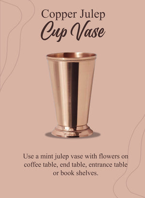 Serene Spaces Living Copper Plated Julep Cup Vase, Measures 5.75" Tall & 3.5" Diameter