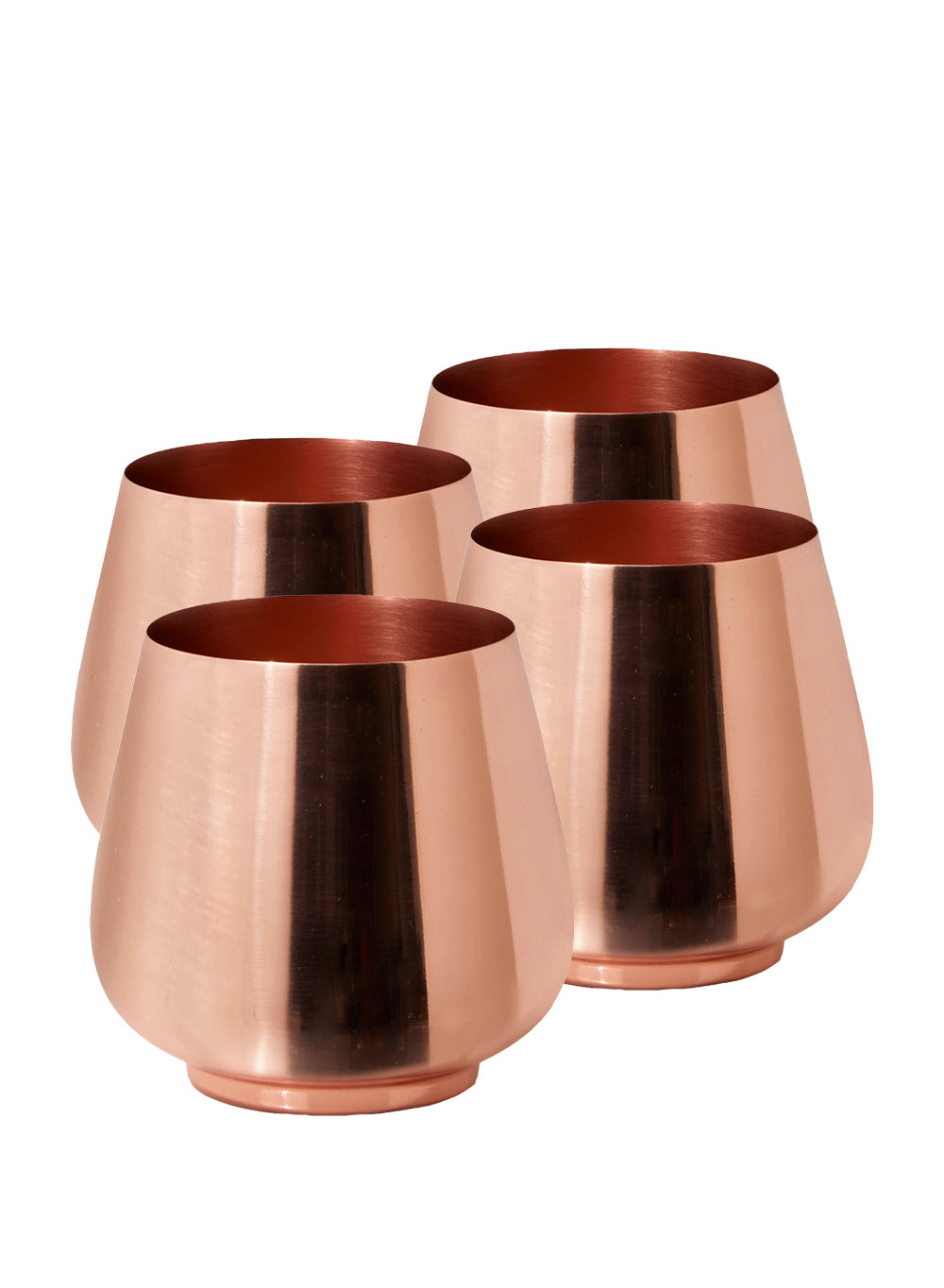 Copper-Plated Mini Egg Vase, 3" Tall & 3" Diameter, Set of 4