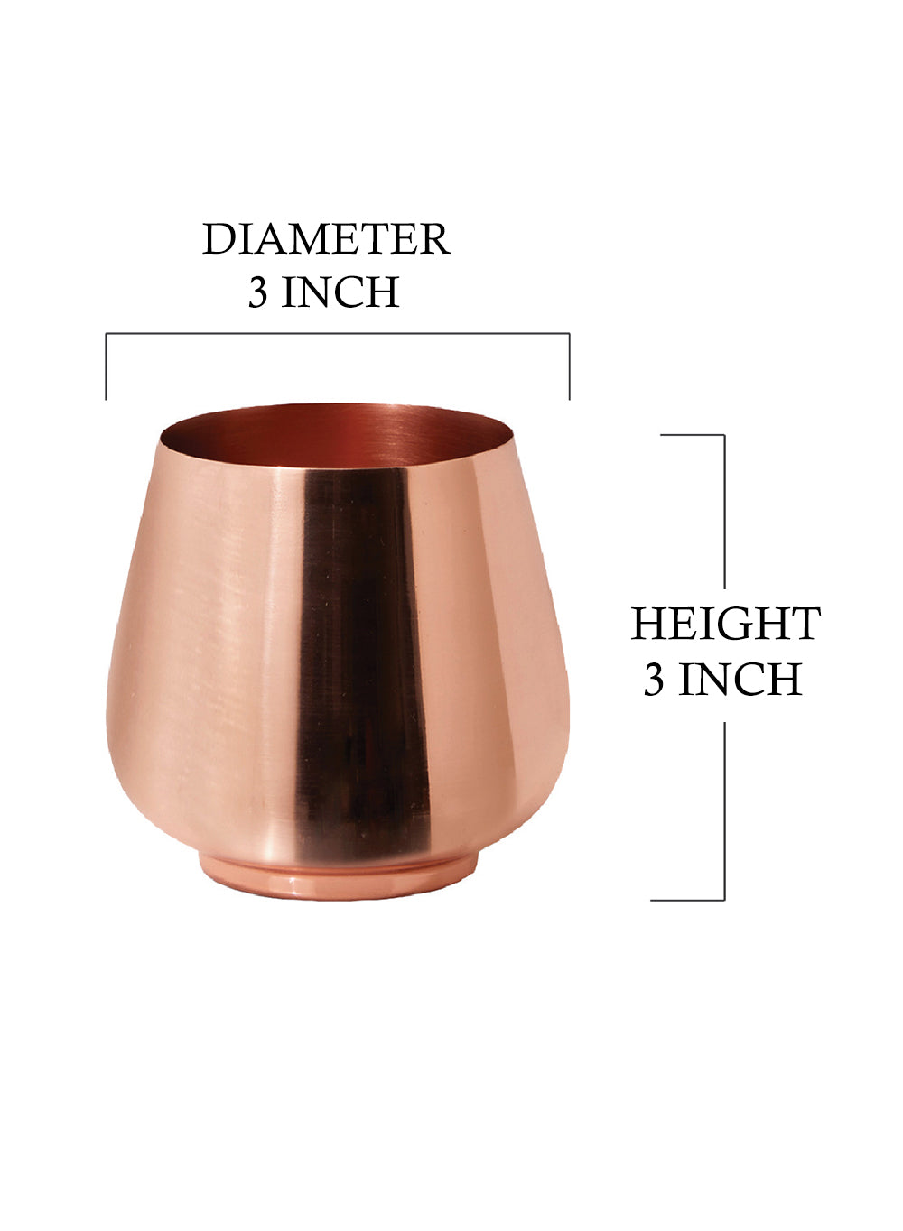 Copper-Plated Mini Egg Vase, 3" Tall & 3" Diameter, Set of 4