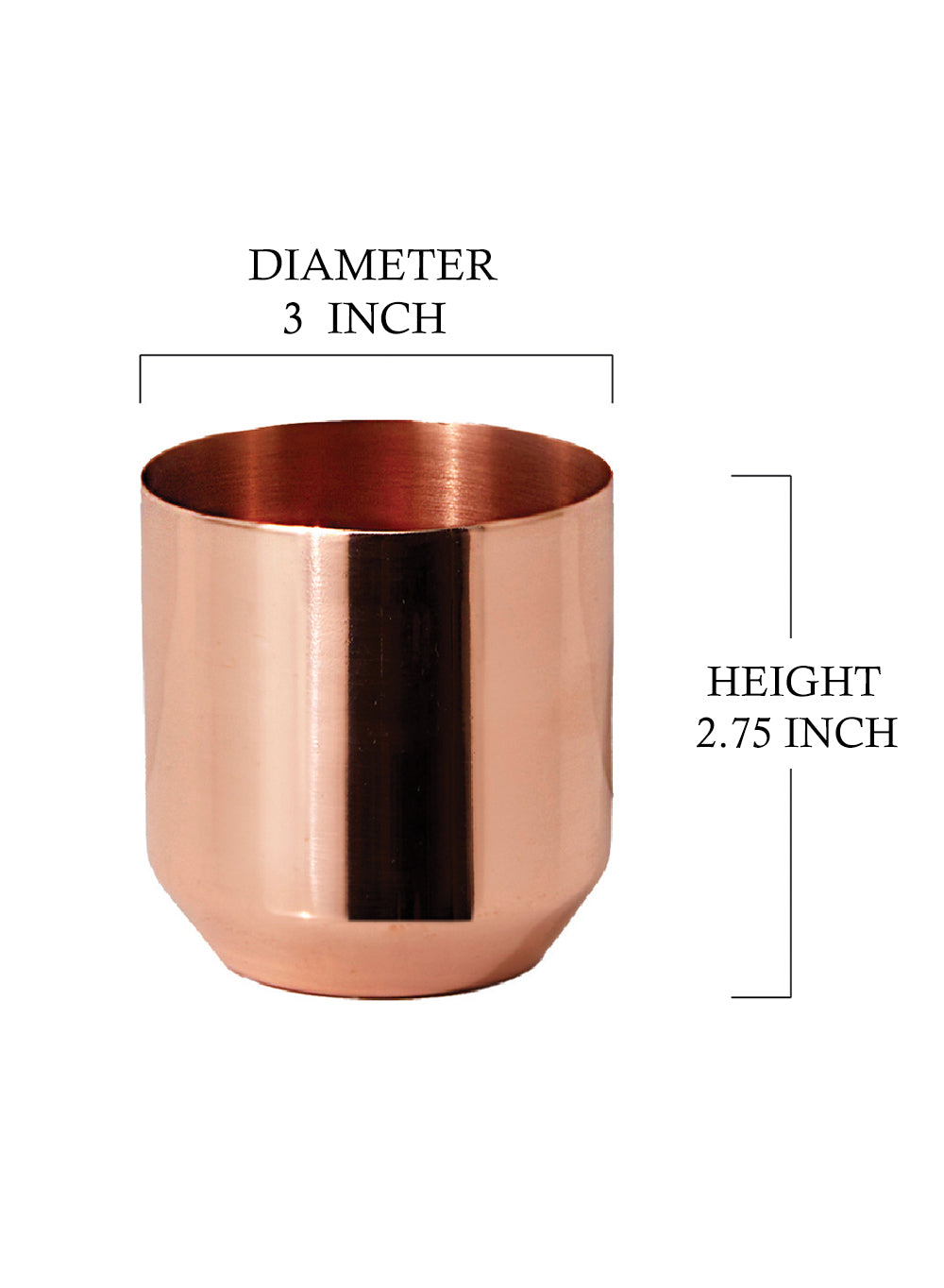 Copper Plated Mini Round Pot, 2.75" Tall & 2.75" Diameter, Set of 4