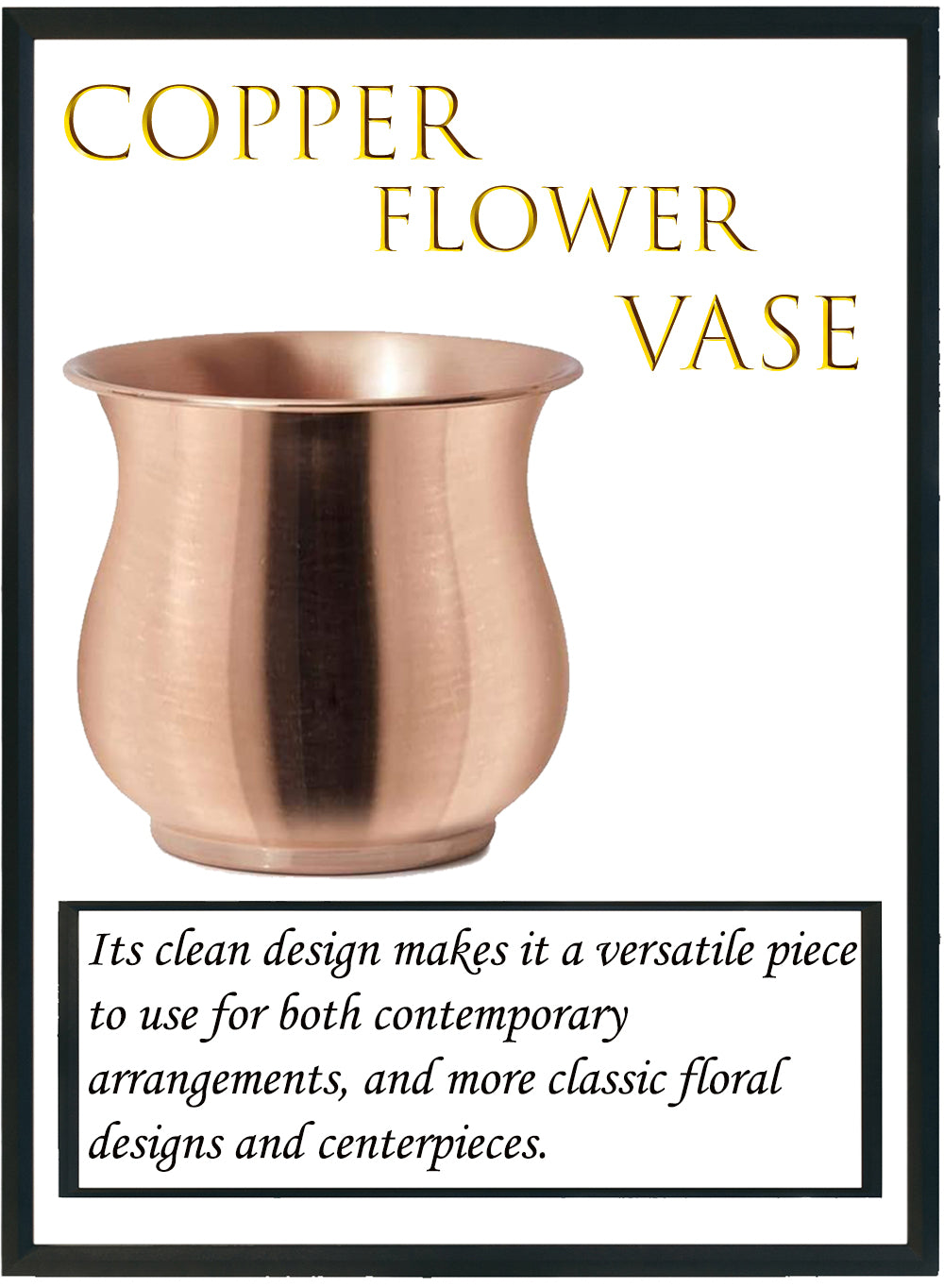 5" Copper Plated Curvy Flower Vase