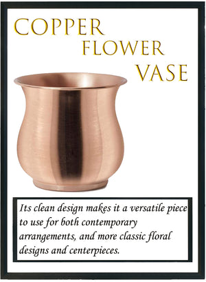 Serene Spaces Living Copper Plated Curvy Flower Vase, Measures 4.75" Tall & 5" Dia